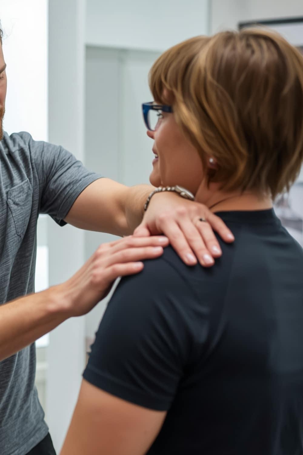 Entrenador personal especializado en readaptación de lesiones acompañando a un cliente con una progresión de fuerza supervisada en Healthy Fitness Madrid